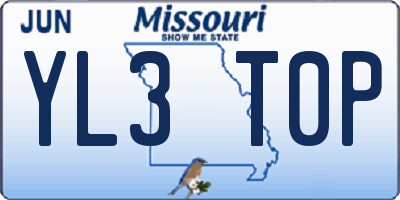MO license plate YL3T0P