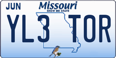 MO license plate YL3T0R