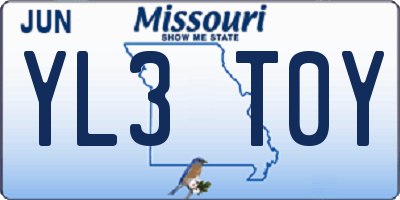 MO license plate YL3T0Y