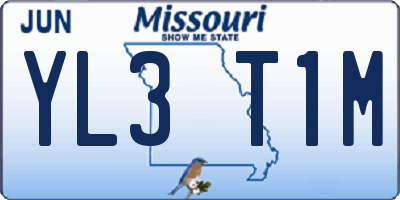 MO license plate YL3T1M