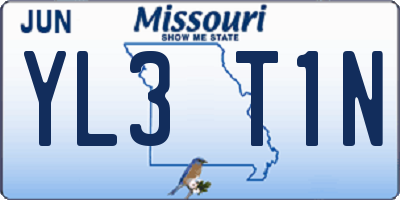 MO license plate YL3T1N
