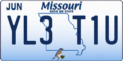 MO license plate YL3T1U