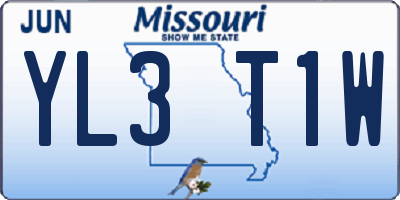 MO license plate YL3T1W
