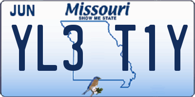 MO license plate YL3T1Y