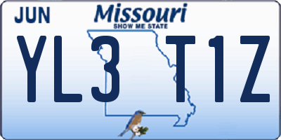 MO license plate YL3T1Z