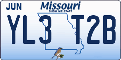MO license plate YL3T2B