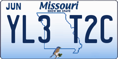 MO license plate YL3T2C