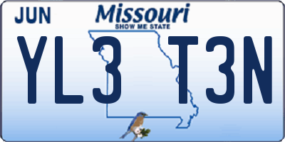 MO license plate YL3T3N