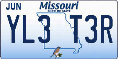 MO license plate YL3T3R
