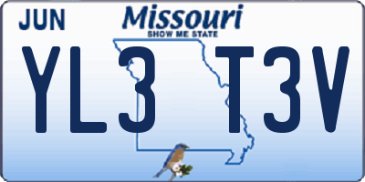 MO license plate YL3T3V