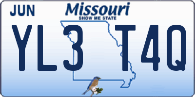 MO license plate YL3T4Q