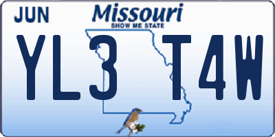 MO license plate YL3T4W
