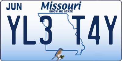 MO license plate YL3T4Y