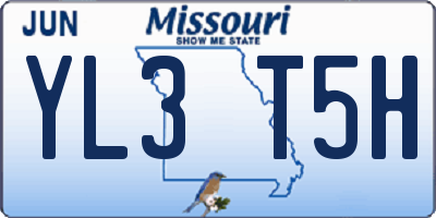 MO license plate YL3T5H