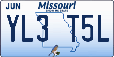 MO license plate YL3T5L