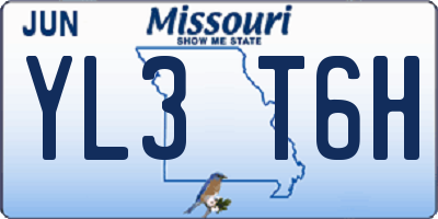 MO license plate YL3T6H