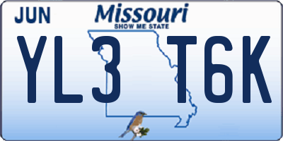 MO license plate YL3T6K