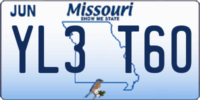 MO license plate YL3T6O