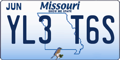 MO license plate YL3T6S