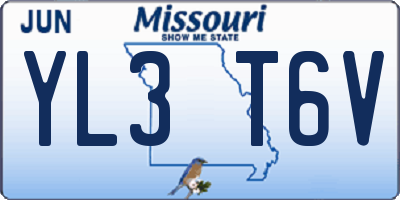 MO license plate YL3T6V