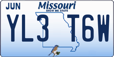 MO license plate YL3T6W