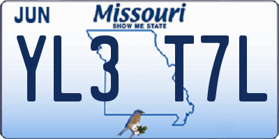 MO license plate YL3T7L