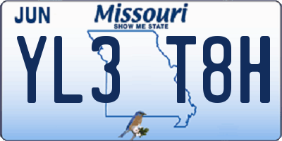 MO license plate YL3T8H