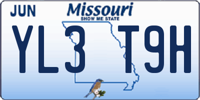MO license plate YL3T9H