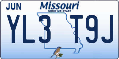MO license plate YL3T9J