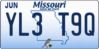 MO license plate YL3T9Q