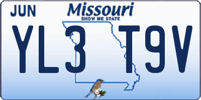 MO license plate YL3T9V