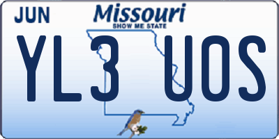 MO license plate YL3U0S