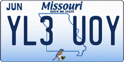 MO license plate YL3U0Y