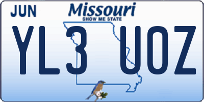 MO license plate YL3U0Z