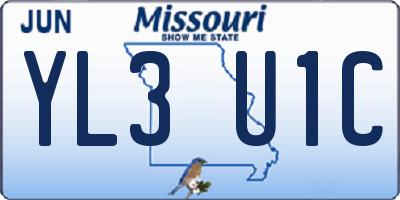 MO license plate YL3U1C