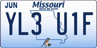 MO license plate YL3U1F
