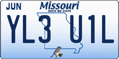 MO license plate YL3U1L