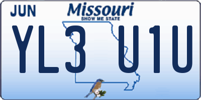 MO license plate YL3U1U