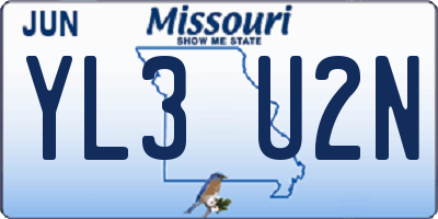 MO license plate YL3U2N