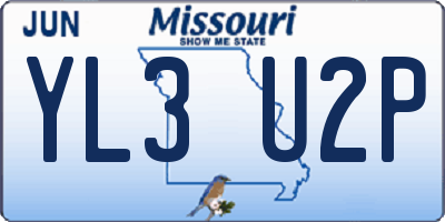 MO license plate YL3U2P