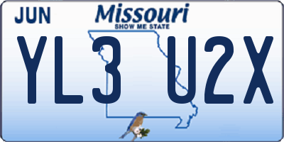 MO license plate YL3U2X