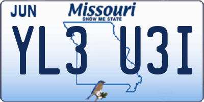 MO license plate YL3U3I