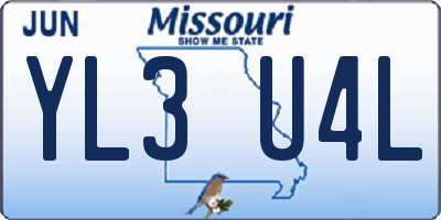 MO license plate YL3U4L