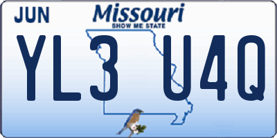 MO license plate YL3U4Q