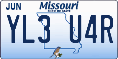 MO license plate YL3U4R