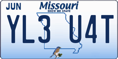 MO license plate YL3U4T