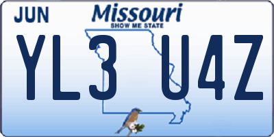 MO license plate YL3U4Z