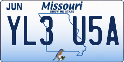MO license plate YL3U5A