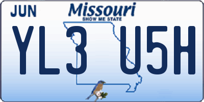 MO license plate YL3U5H