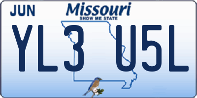 MO license plate YL3U5L